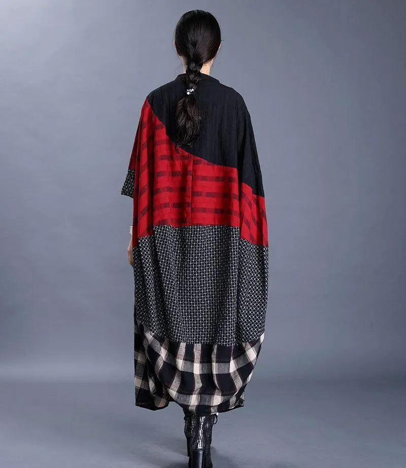 Babakud Women Cotton Linen Retro Windbreaker Coat
