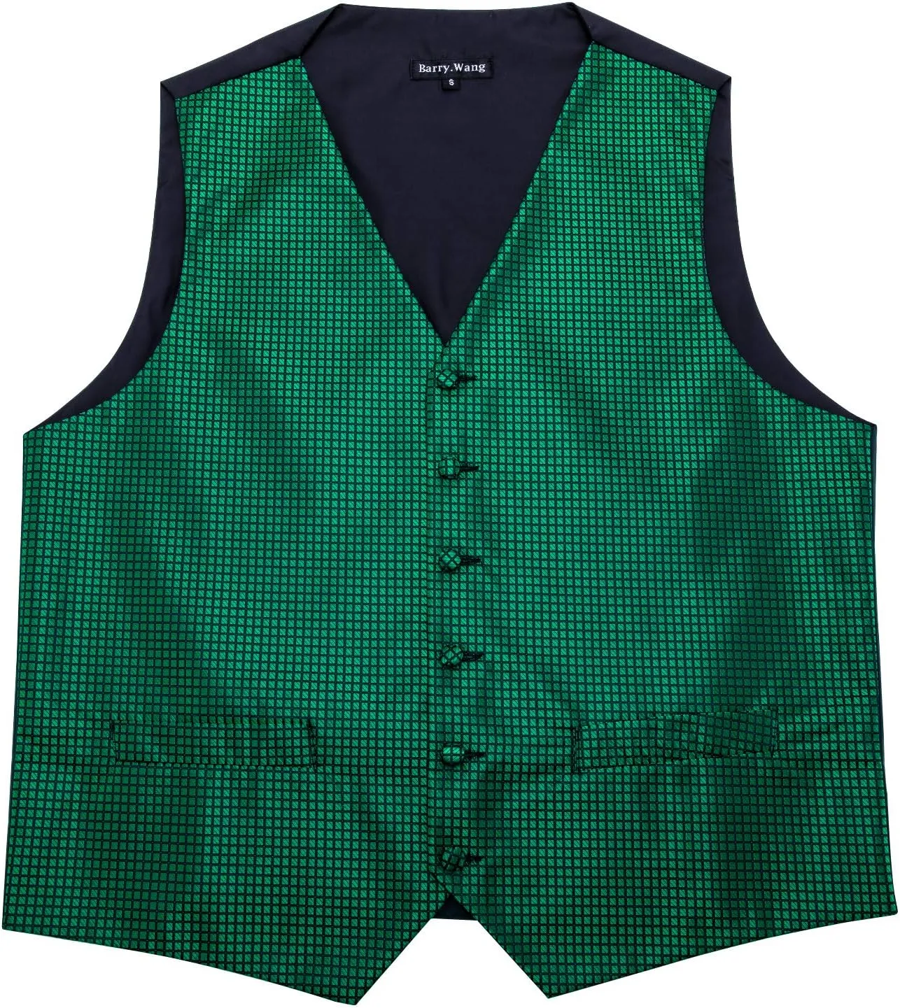 Barry.Wang Formal Men Vest Paisley Jacquard Silk Tie Suit Waistcoat Set Wedding 5PCS