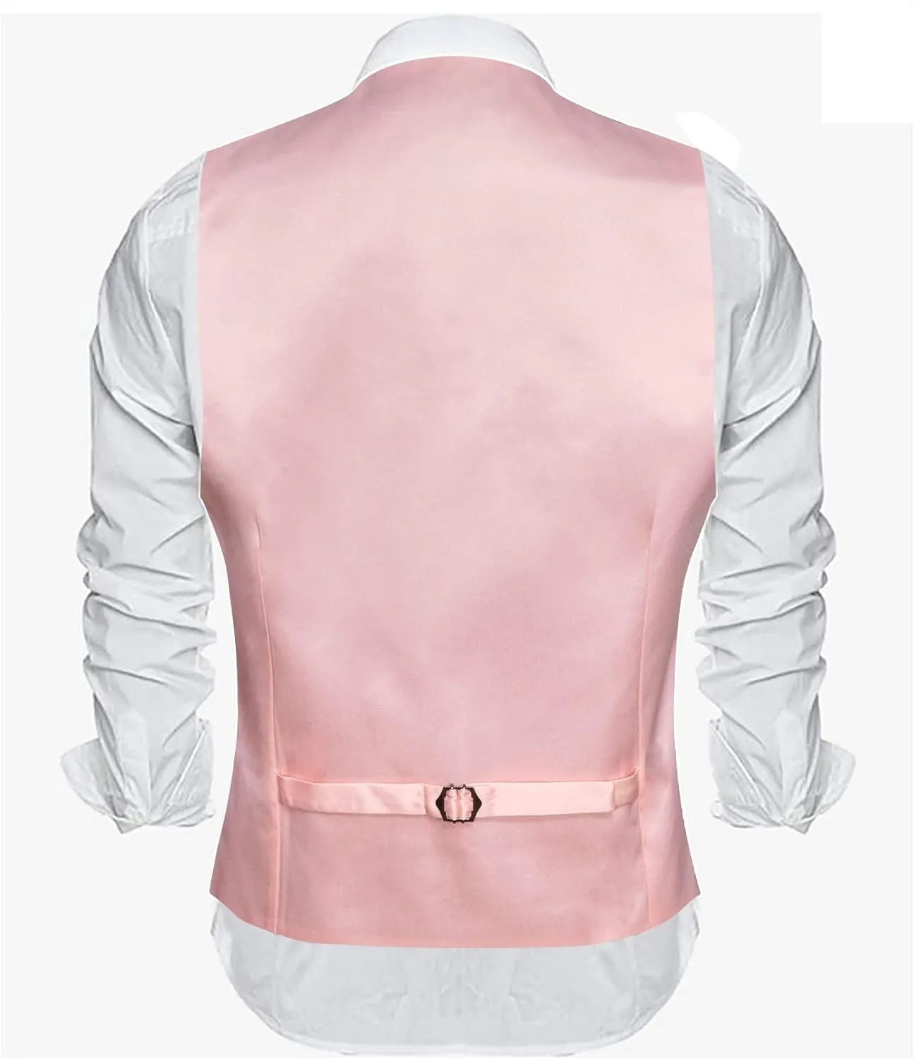 Barry.Wang Mens Satin Suit Vest Formal/Leisure V-neck 2 Pockets Wedding Party Tuxedo Waistcoat