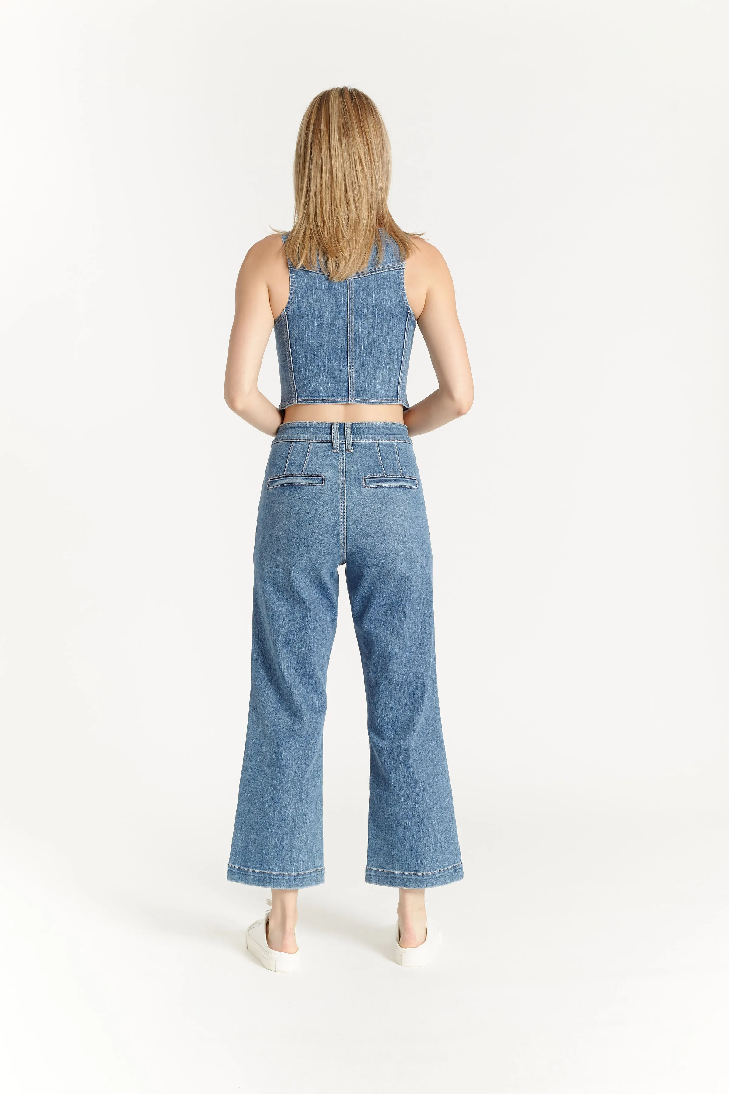 Button-Front Denim Vest