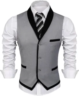 COOFANDY Men's Suit Vest Slim Fit Formal Business Dress Vest Casual Wedding Waistcoat