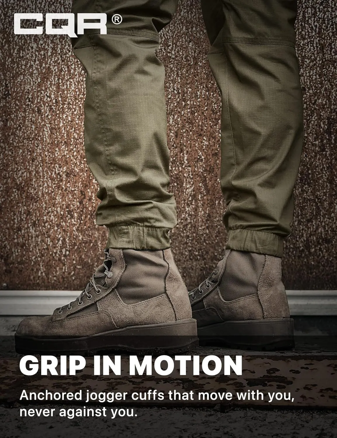 CQR Men's Flex Lightweight Joggers, Elastic Waist Drawstring Casual Pants, Tapered Fit Water Resistant Outdoor Cargo Pants