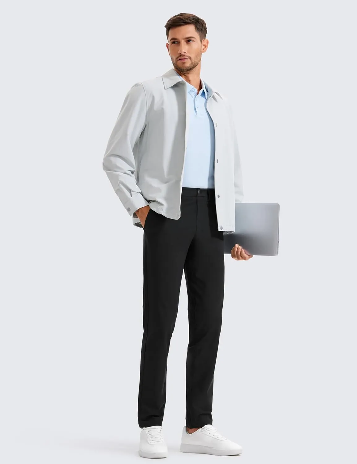 CRZ YOGA Men's All Day Comfy Golf Pants - 28"/30"/32"/34" Quick Dry Lightweight Work Casual Trousers with Pockets