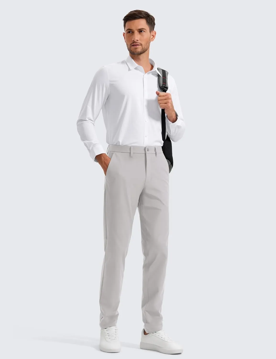 CRZ YOGA Men's All Day Comfy Golf Pants - 28"/30"/32"/34" Quick Dry Lightweight Work Casual Trousers with Pockets