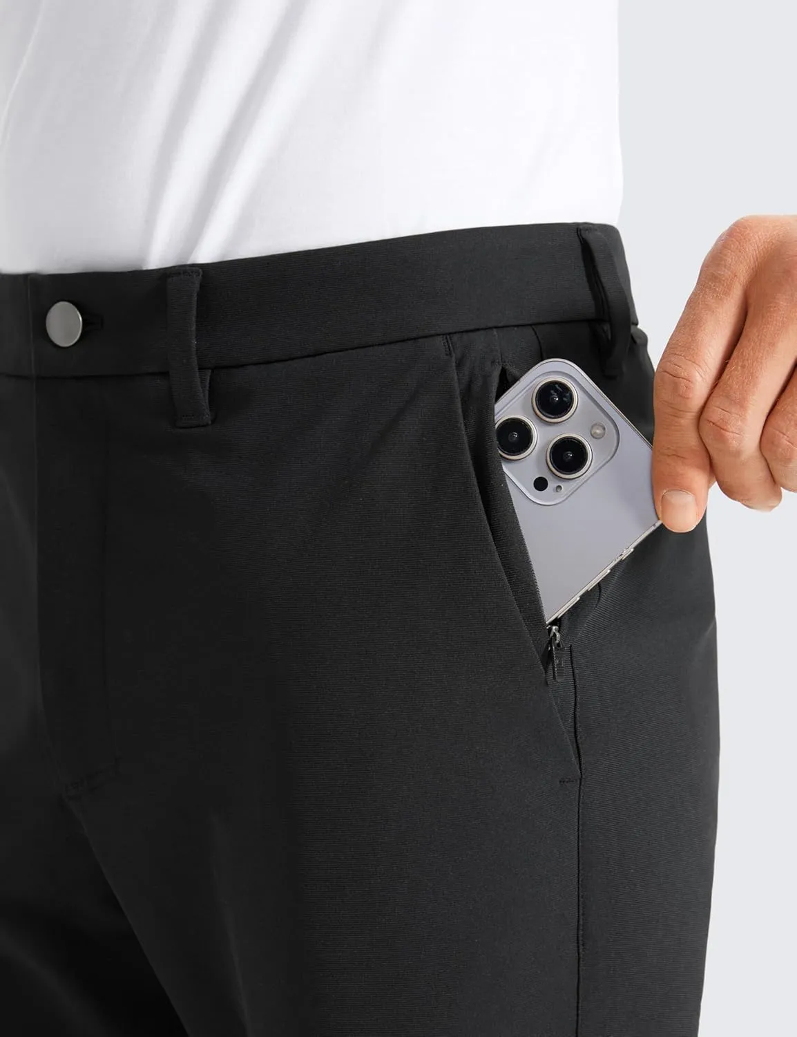 CRZ YOGA Men's All Day Comfy Golf Pants - 28"/30"/32"/34" Quick Dry Lightweight Work Casual Trousers with Pockets