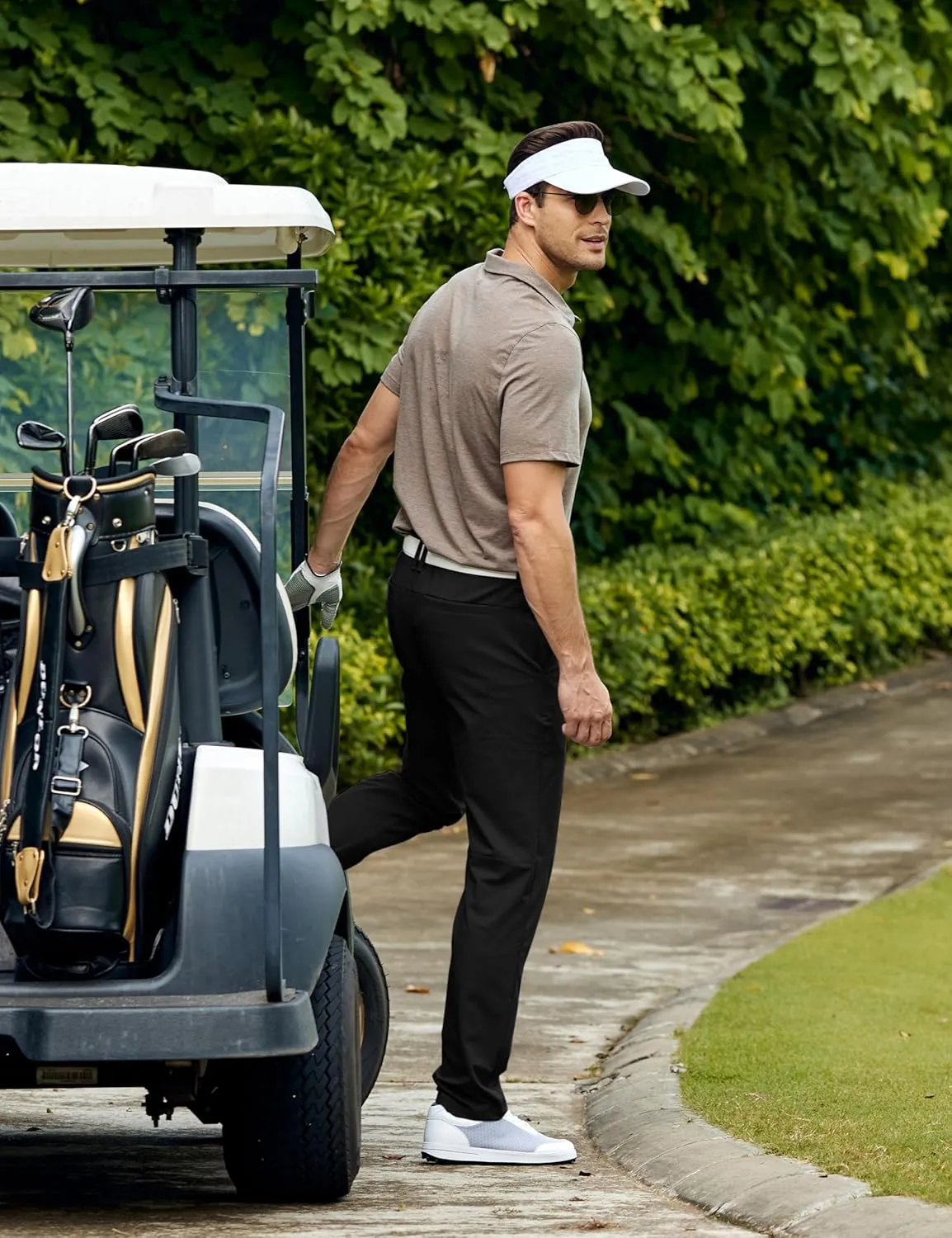 CRZ YOGA Men's All Day Comfy Golf Pants - 28"/30"/32"/34" Quick Dry Lightweight Work Casual Trousers with Pockets