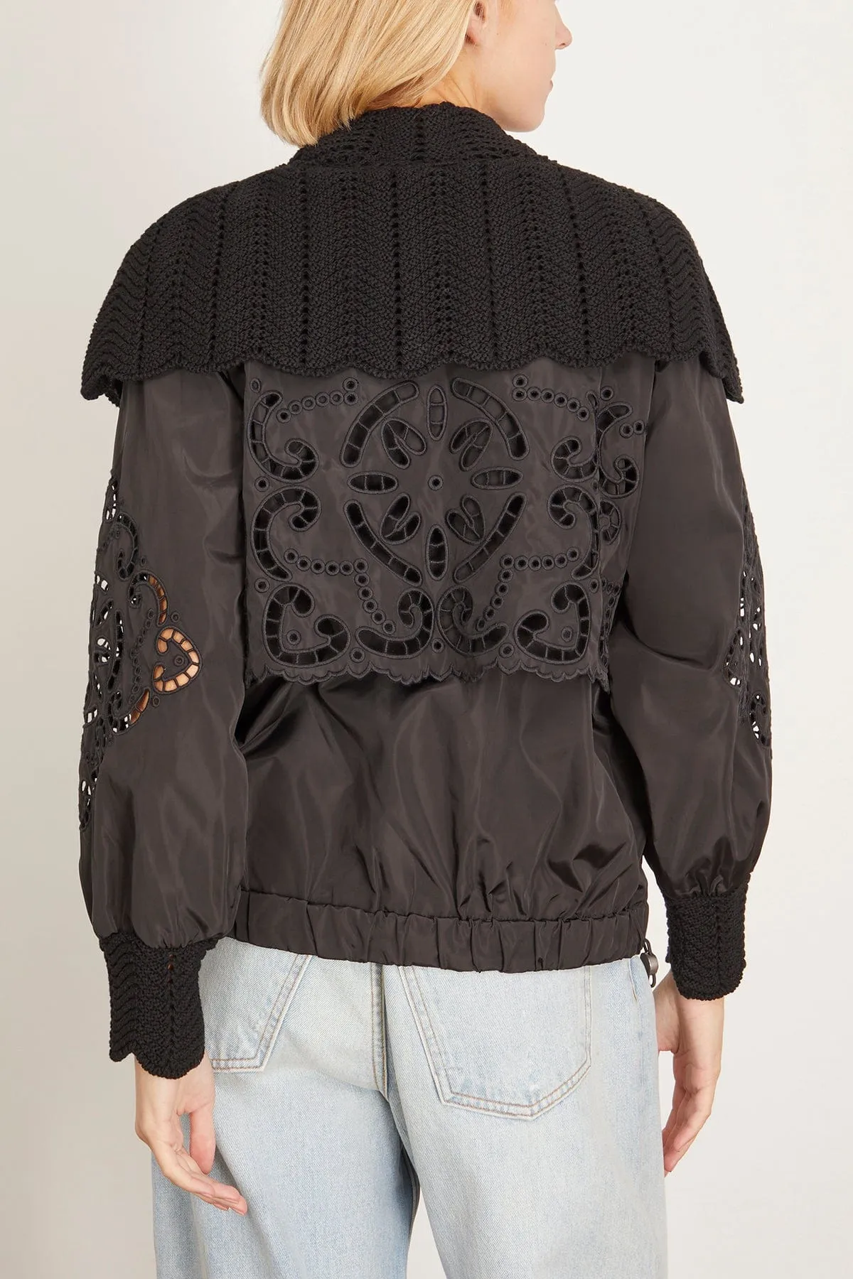 Dahlia Eyelet Windbreaker in Black