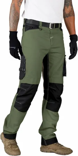 Ellobird Men's Construction Work Utility Pants Relaxed Fit Stretch Flex Cordura Double Knee Reinforcement Carpenter Cargo