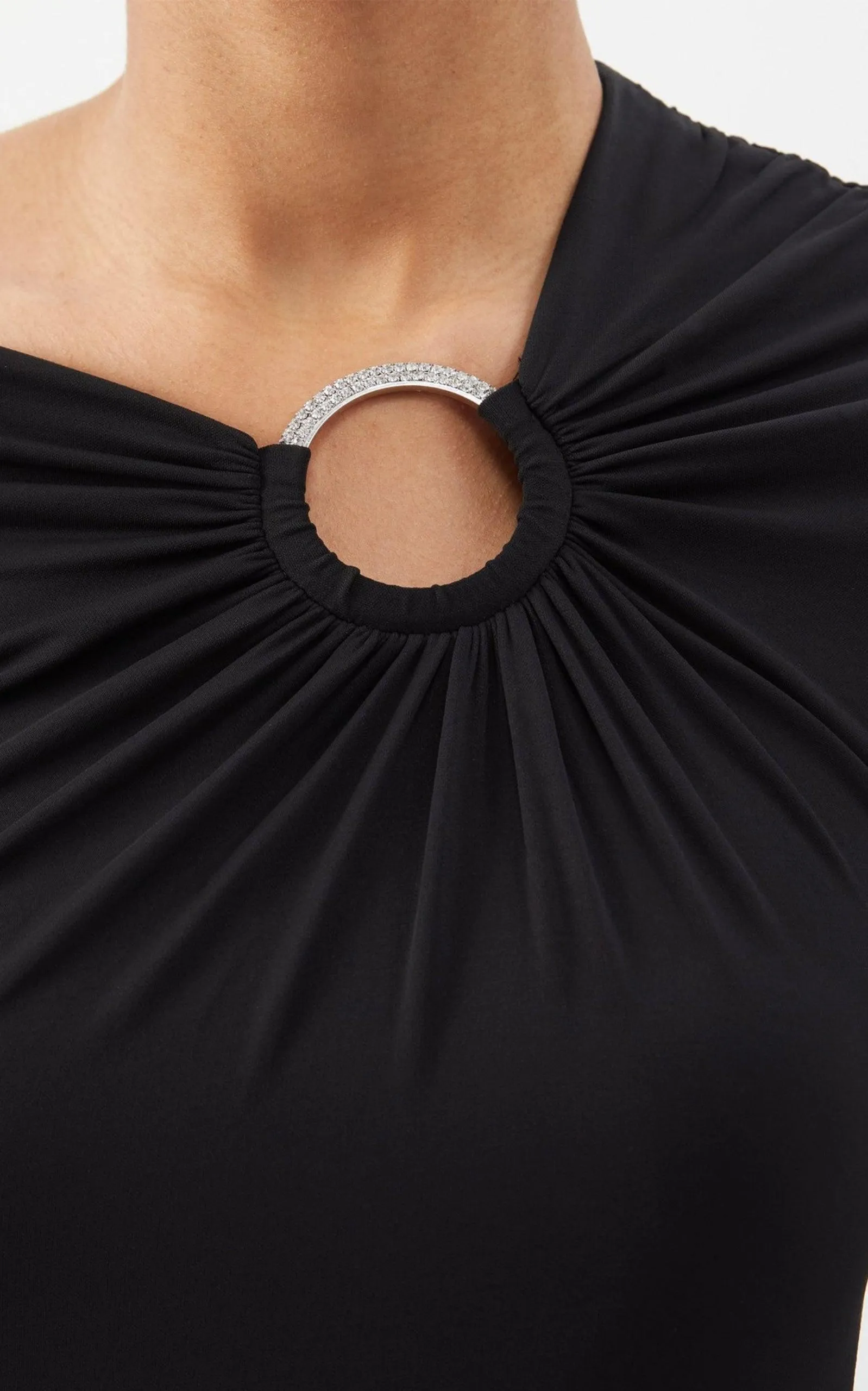 Embellished Jersey Off-The-Shoulder Dress