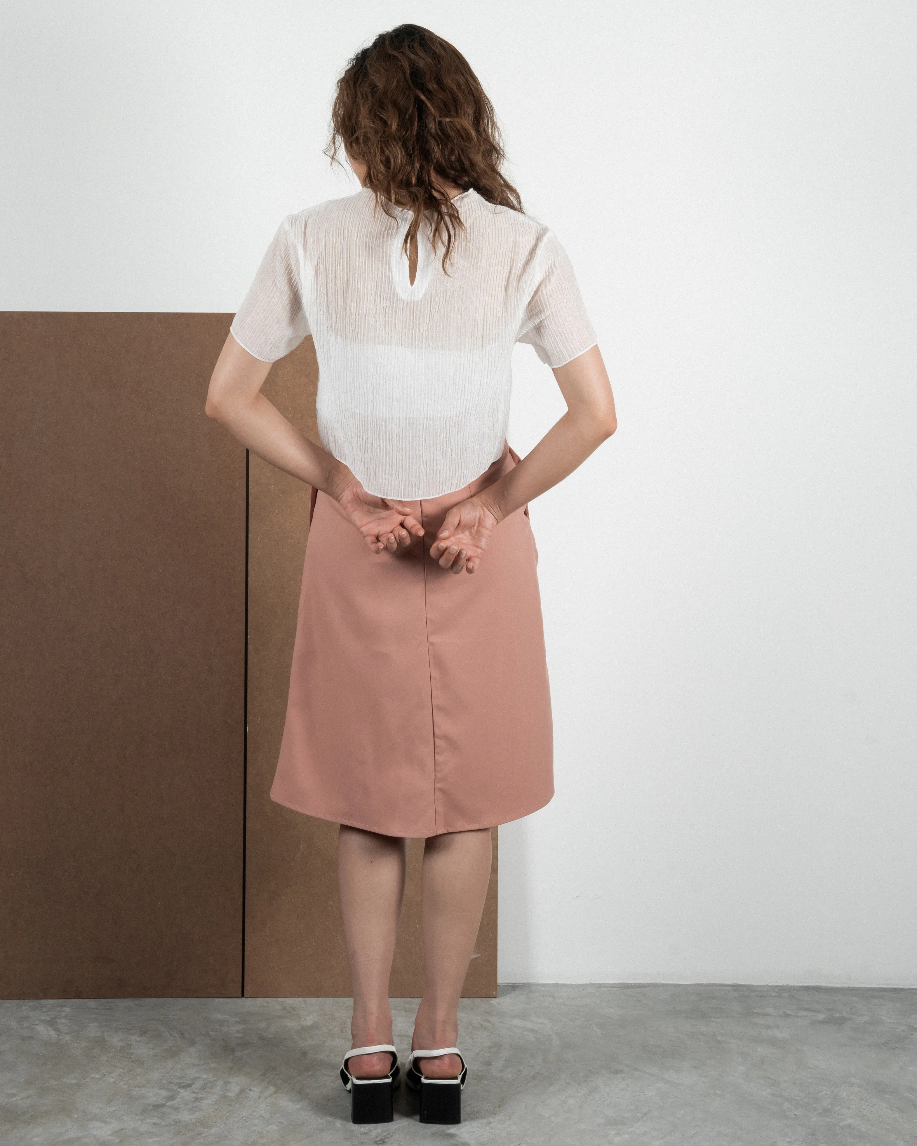 Erica Gathered A-Line Skirt (Pink)