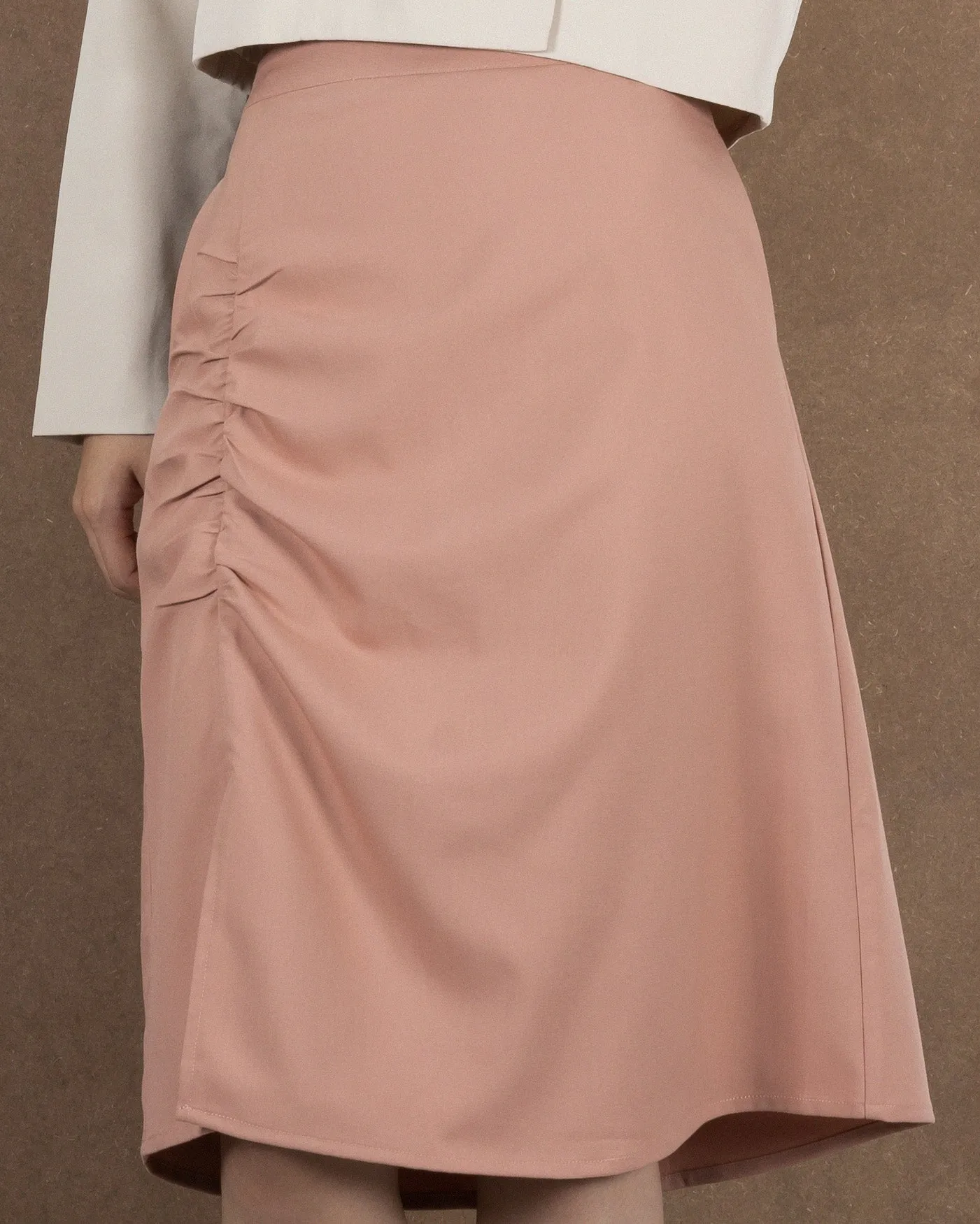Erica Gathered A-Line Skirt (Pink)