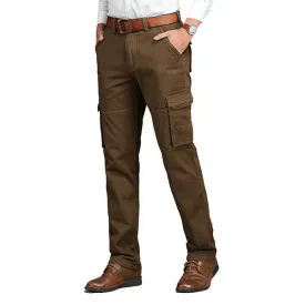 Fleece Lining Multi-pocket Cargo Pants