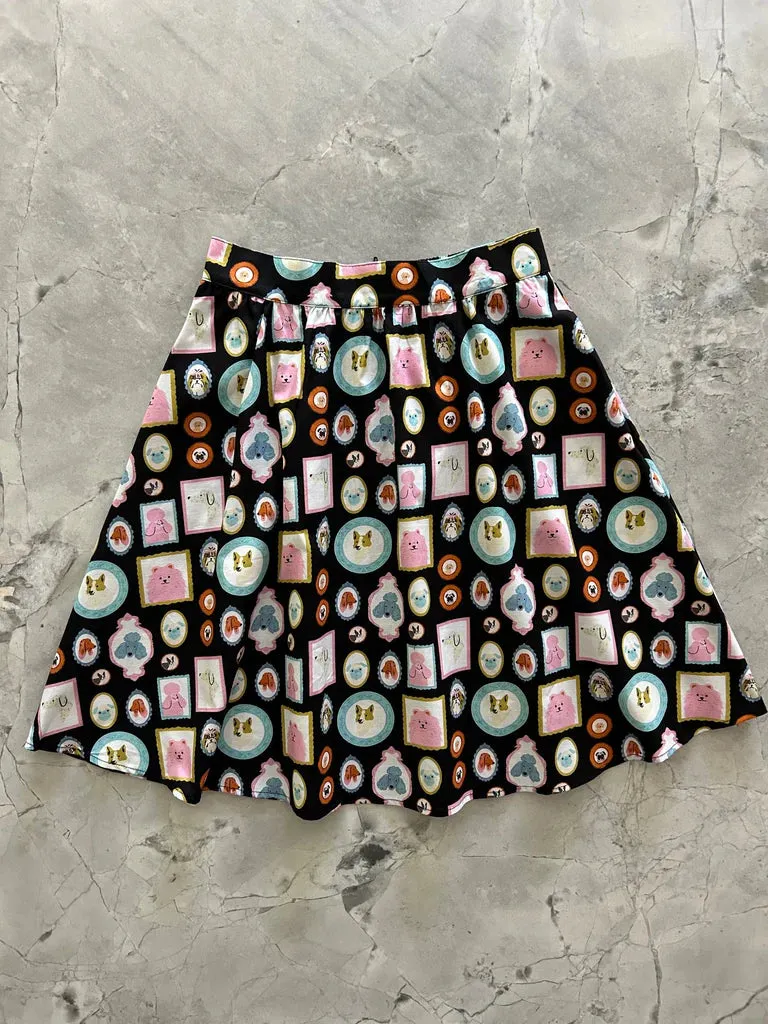 Framed Dogs A-Line Skirt