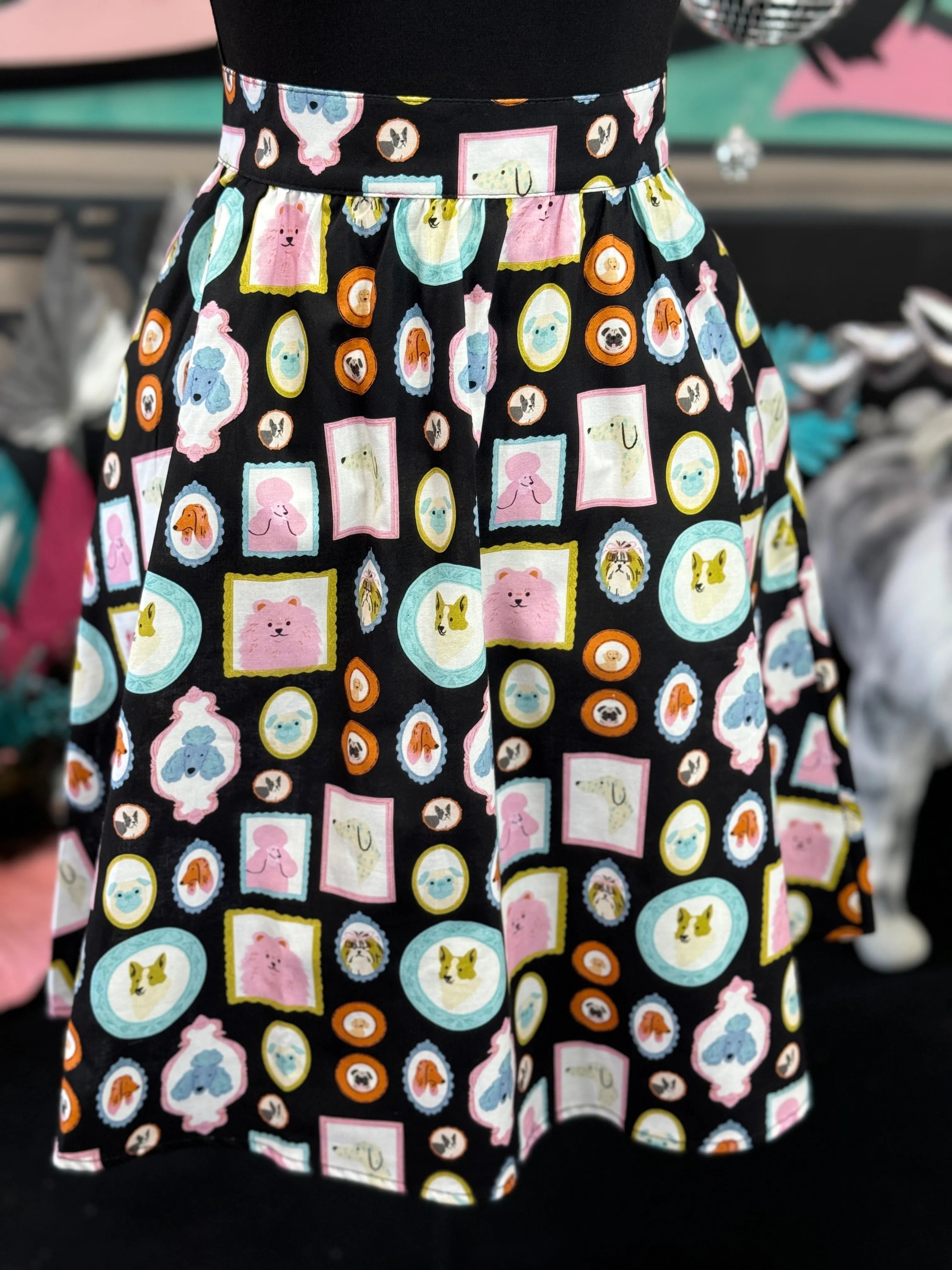 Framed Dogs A-Line Skirt