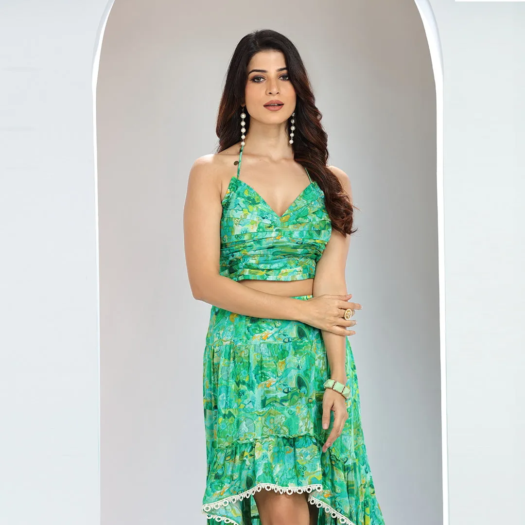 Green Floral Delight Co-ord Set