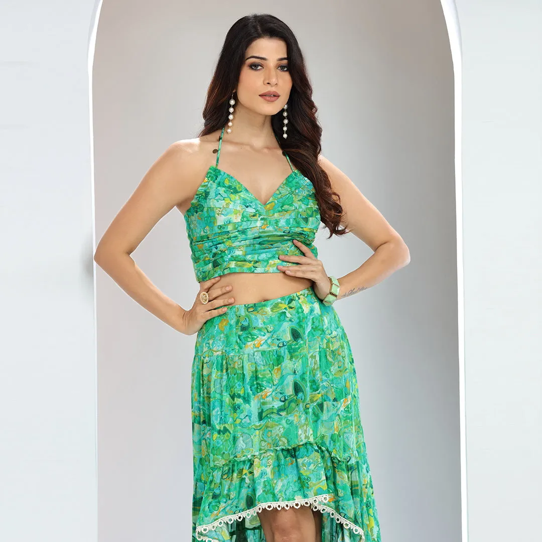 Green Floral Delight Co-ord Set