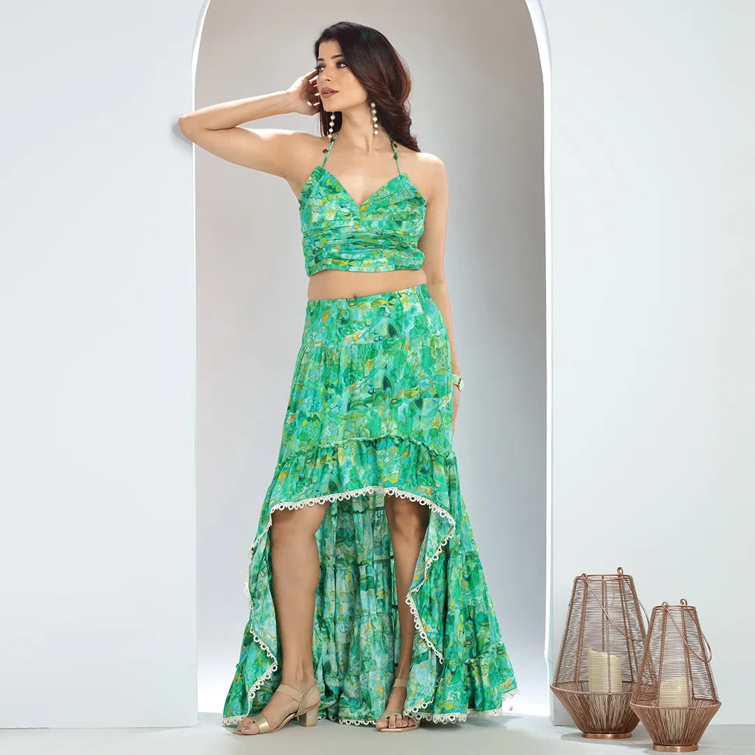 Green Floral Delight Co-ord Set