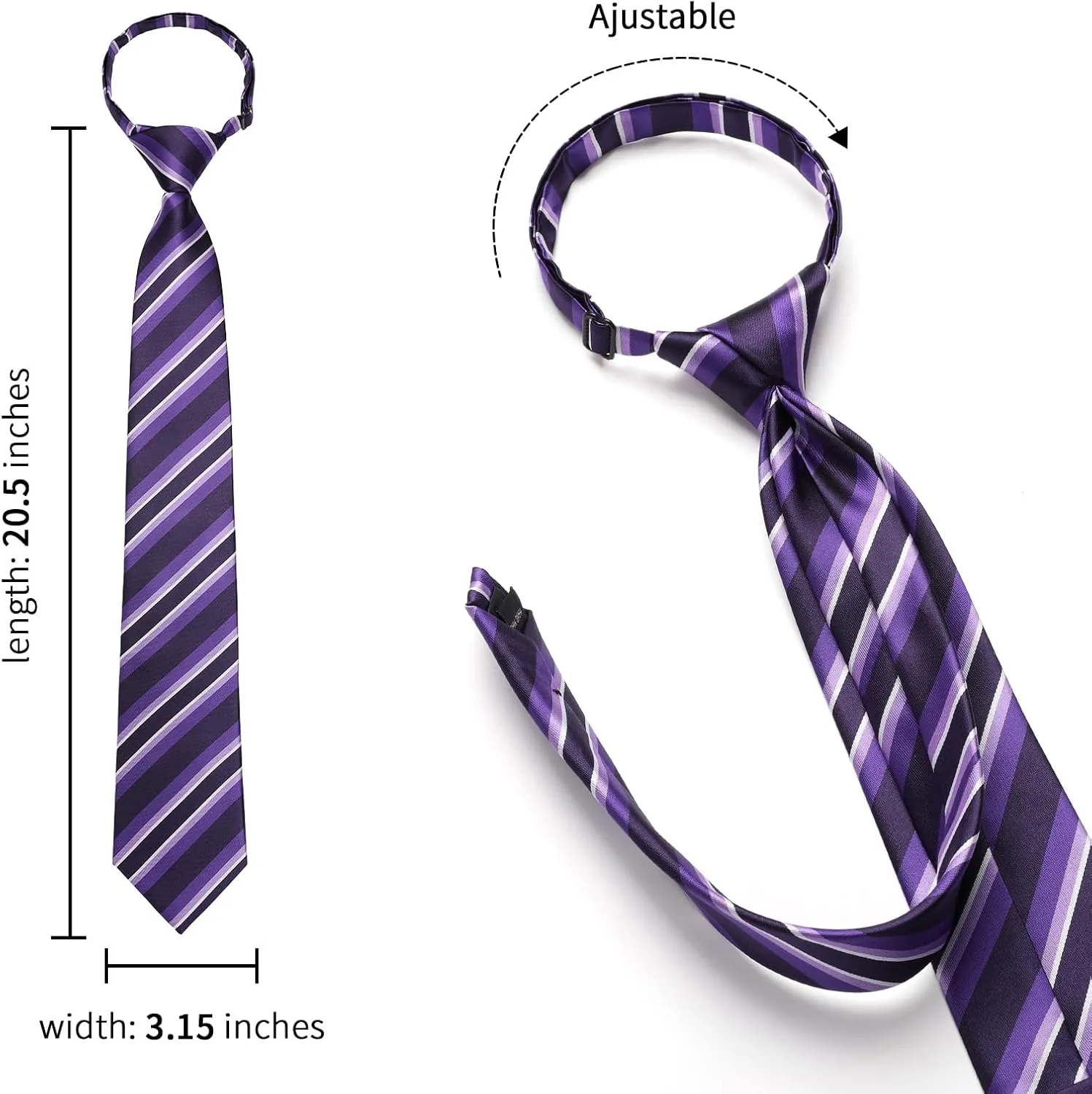HISDERN Pre Tied Ties for Men Paisley Solid Striped Necktie and Pocket Square Cufflinks Set Formal Wedding Neck Tie