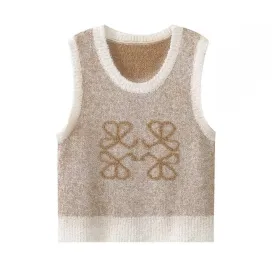 Juri Clover Applique Knit Tank Top Vest