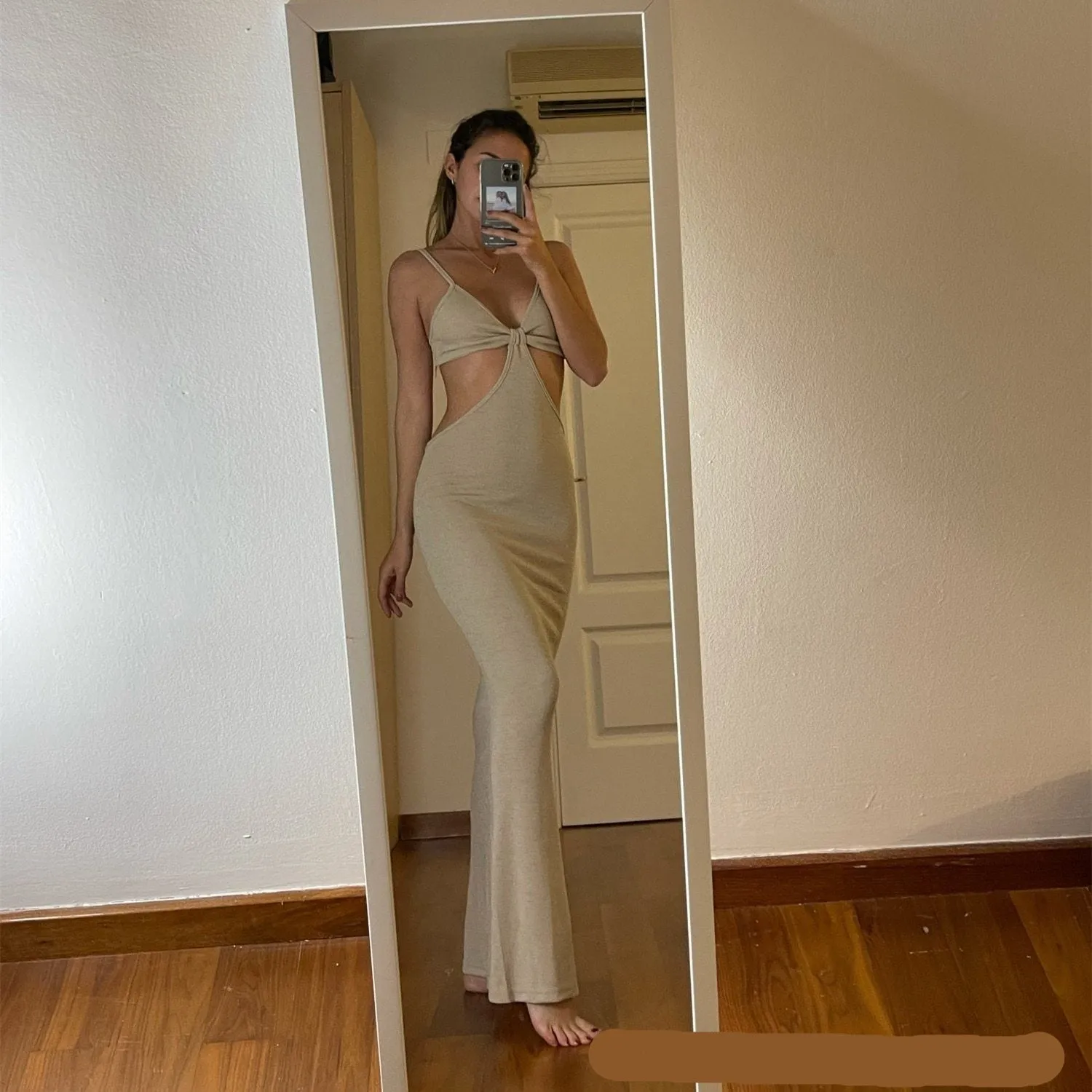 Knitted Maxi Elegant Sexy Party Cut Out Backless Bodycon Dress