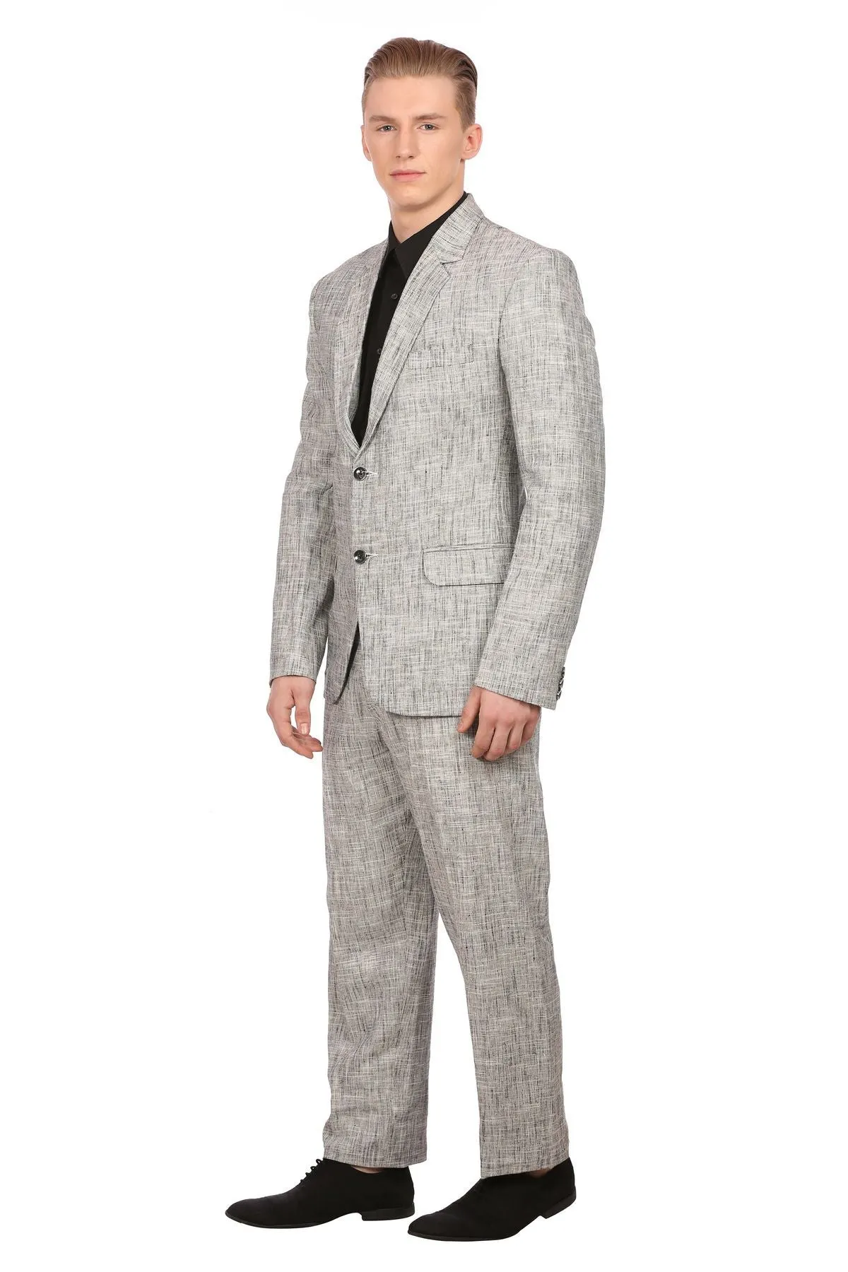 Linen Silver Three Piece Suit