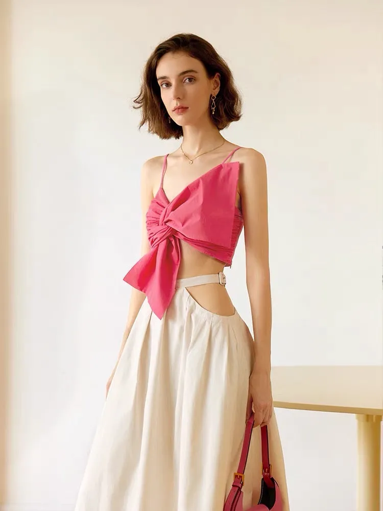 Luci Cutout A-line Midi Skirt