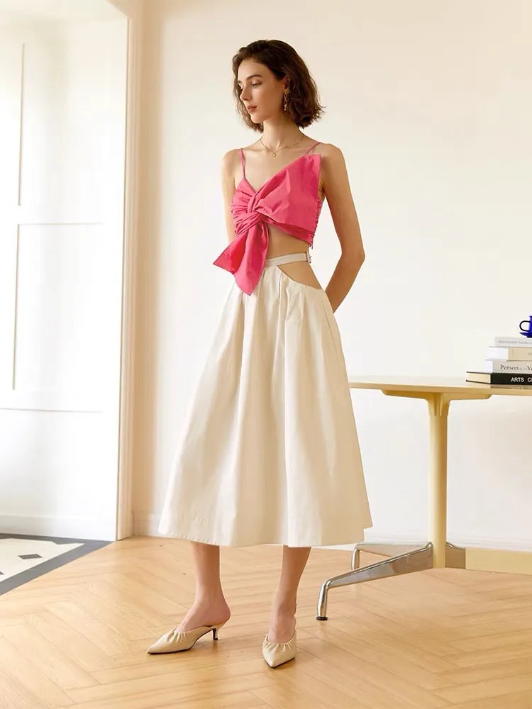 Luci Cutout A-line Midi Skirt