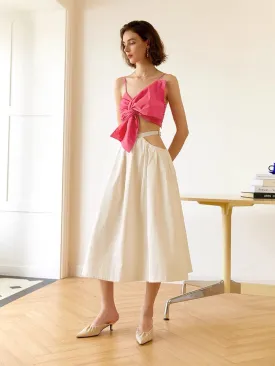 Luci Cutout A-line Midi Skirt