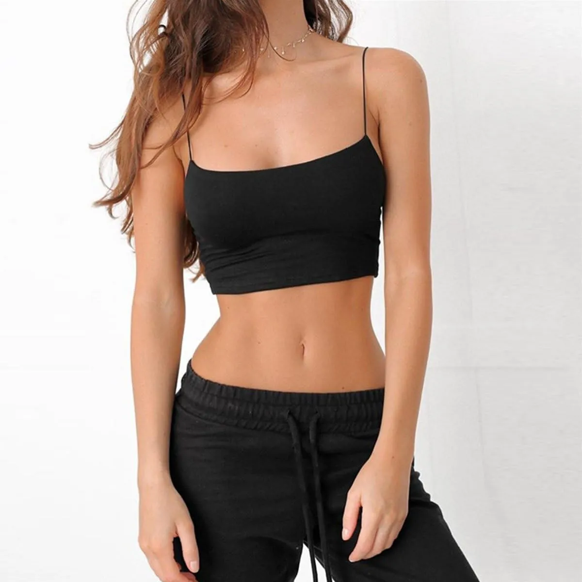 LuFeng Women's Crop Top Cami Camisole Summer Women Sexy Slim Sleeveless Backless Spaghetti Strap Tank Top