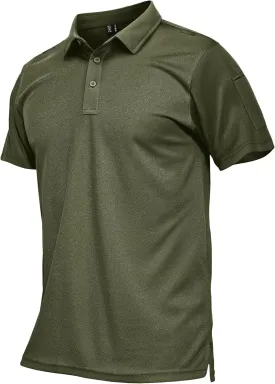 MAGCOMSEN Men's Polo Shirts Tactical UPF 50  Quick Dry Performance Short Sleeve Work Golf Shirts Lightweight Collared Pique