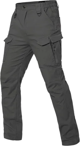 MANSDOUR Men's Cotton Hiking Tactical Pants Lightweight Stretch Military Combat Cargo Work Pants