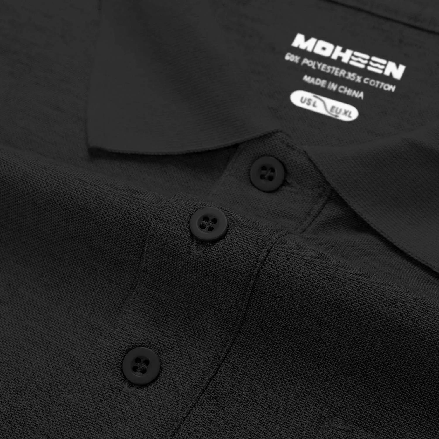 MOHEEN Men's Pique Polo Shirts Dry Fit UPF 50  Long Sleeve Golf Shirt Big and Tall M-6XL