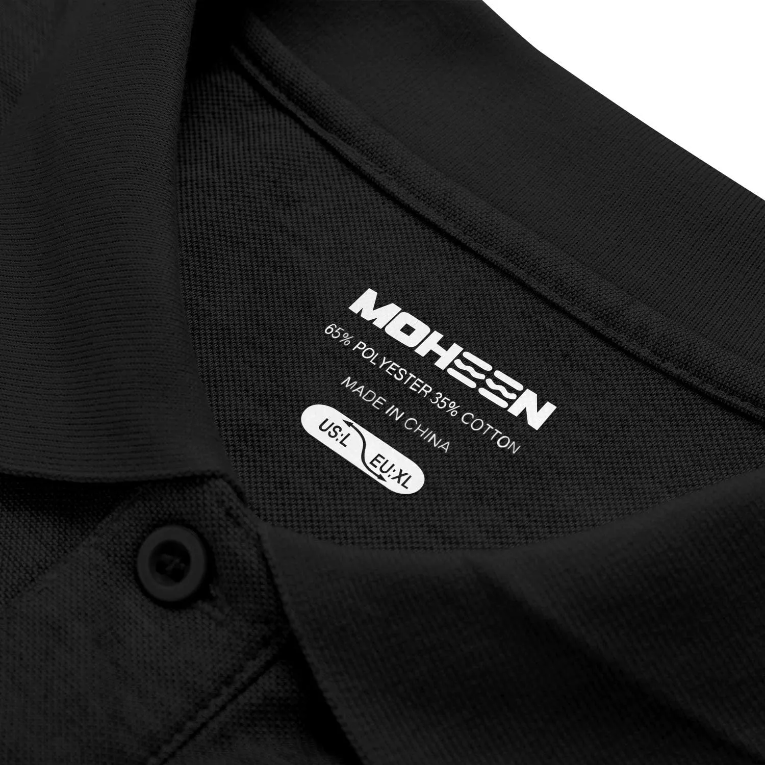 MOHEEN Men's Pique Polo Shirts Dry Fit UPF 50  Long Sleeve Golf Shirt Big and Tall M-6XL