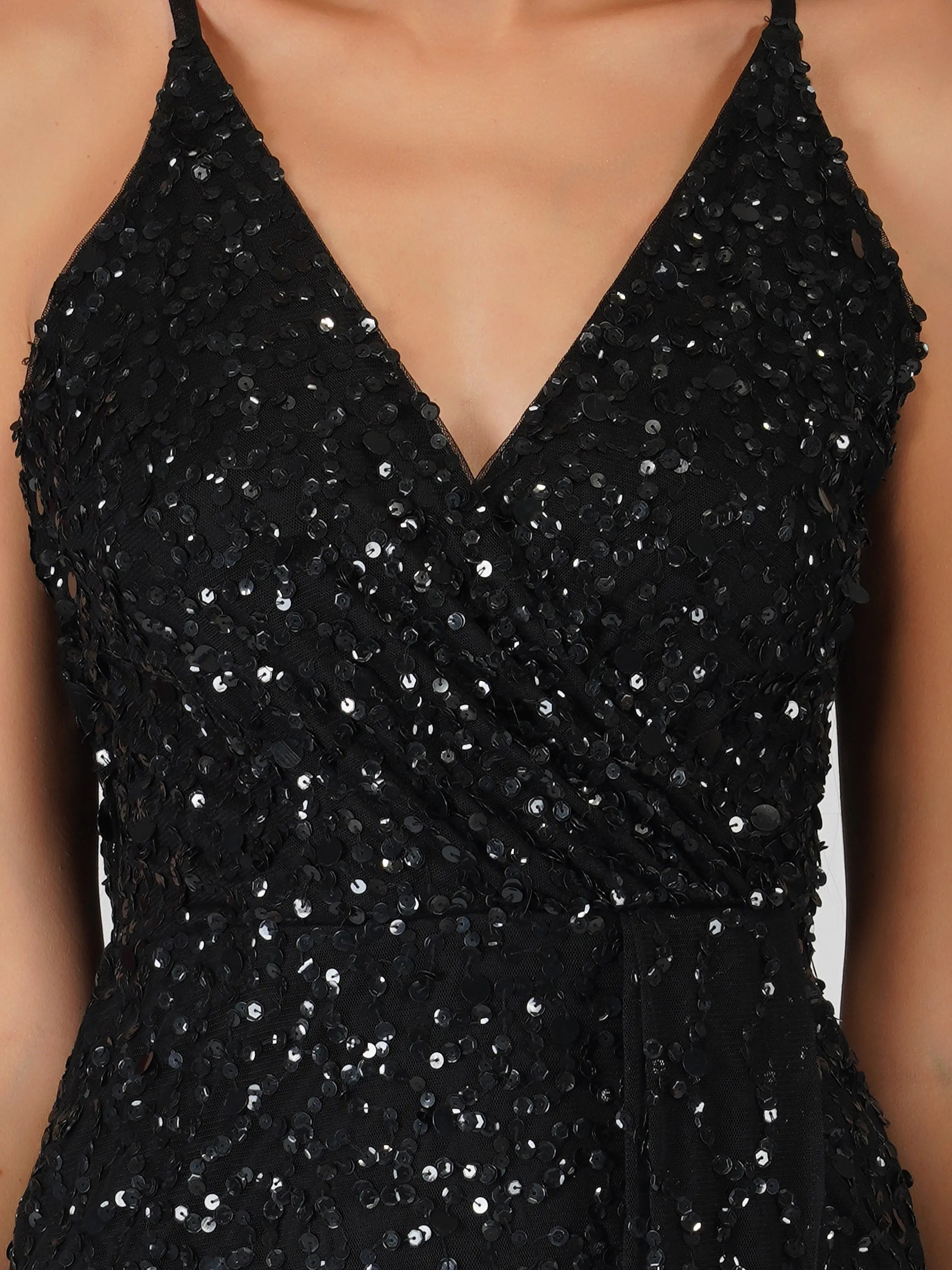 Nair Black Sequin Maxi Dress