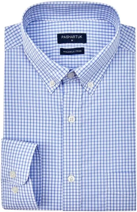 PASHARTUK Wrinkle Free Regular Fit Mens Button Down Shirts Long Sleeve Dress Shirts for Men