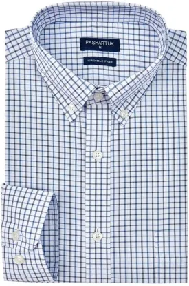 PASHARTUK Wrinkle Free Regular Fit Mens Button Down Shirts Long Sleeve Dress Shirts for Men
