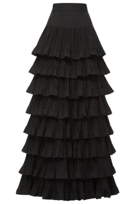 Pleated Ruffle A Line Skirt