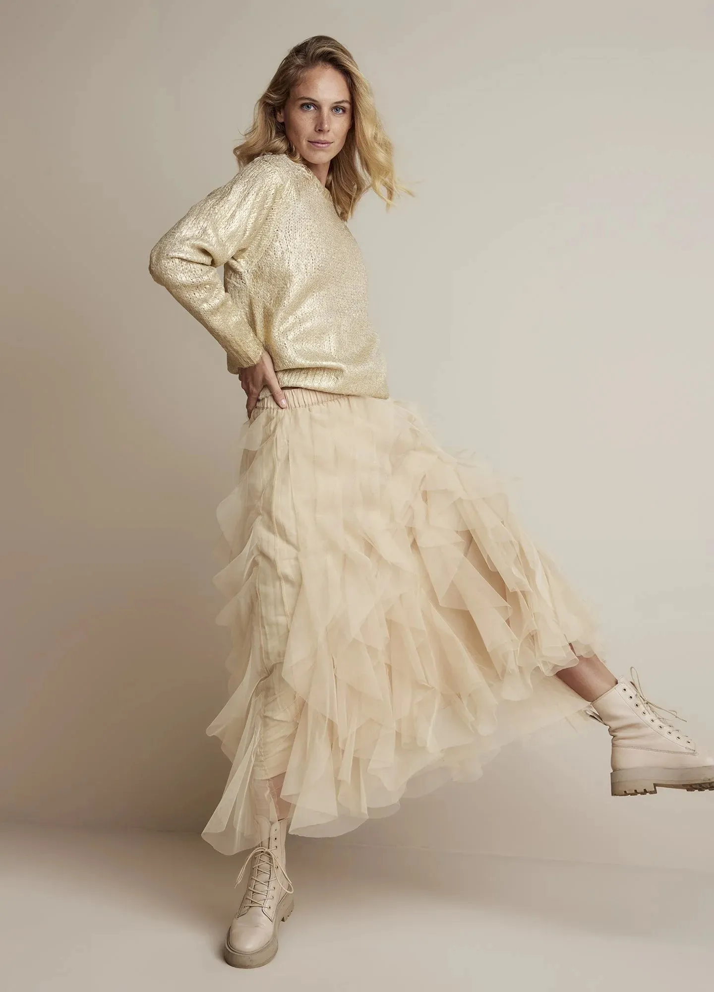 Pleated Tulle Skirt