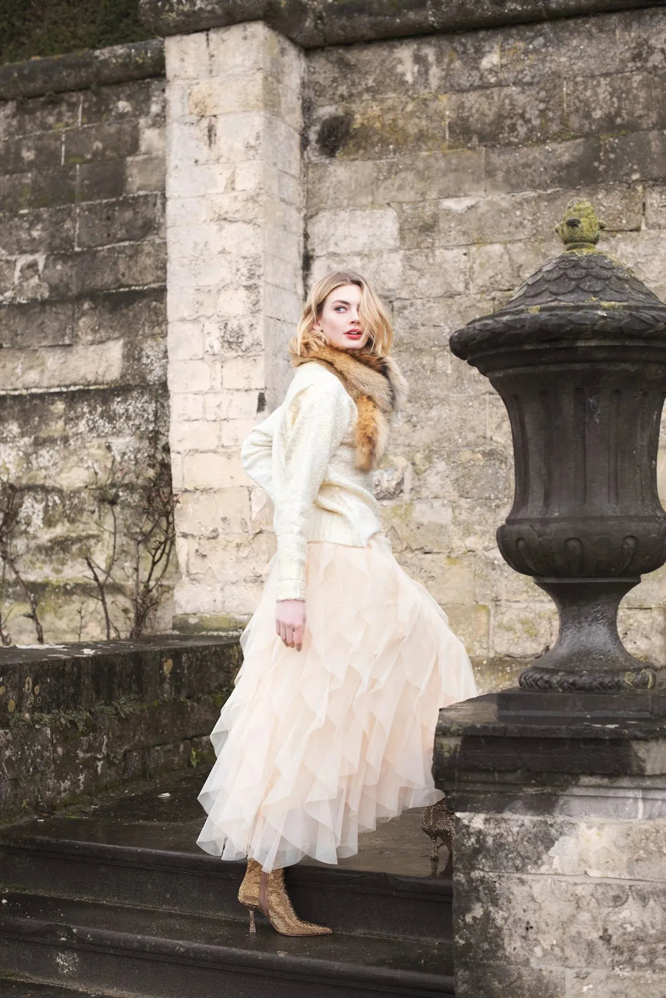Pleated Tulle Skirt