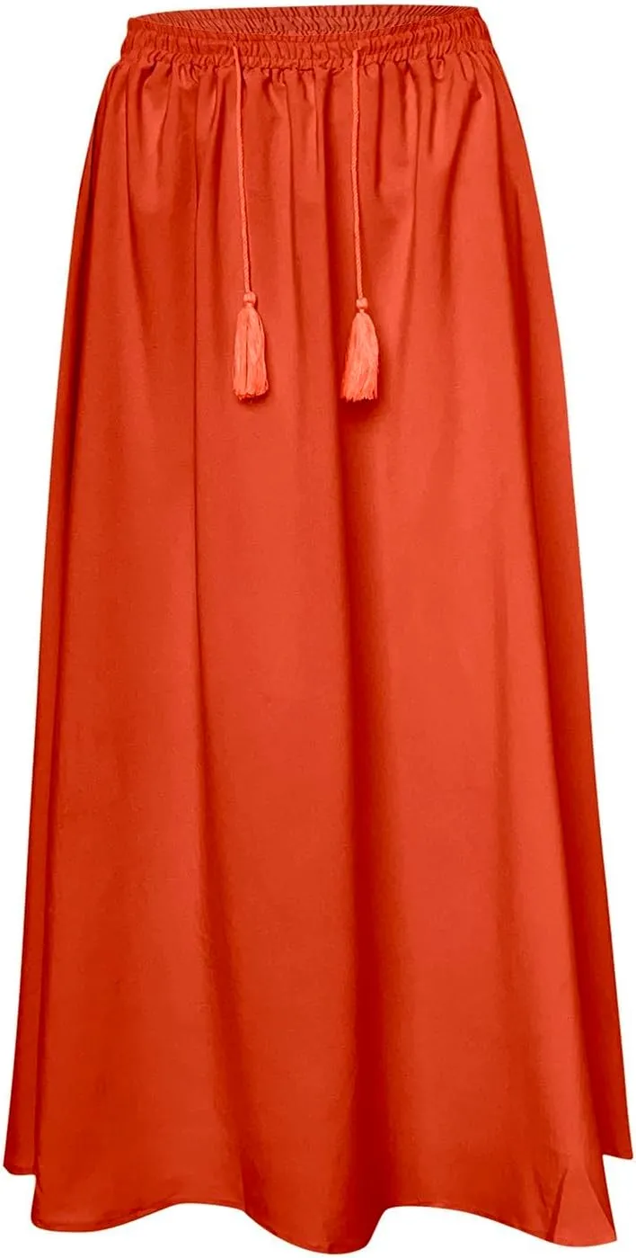 PTOLOCIF Maxi Skirts for Women High Waitsed Long Skirts Flowy Summer Skirt a Line Elastic Beach Party Dress Trendy Outfits