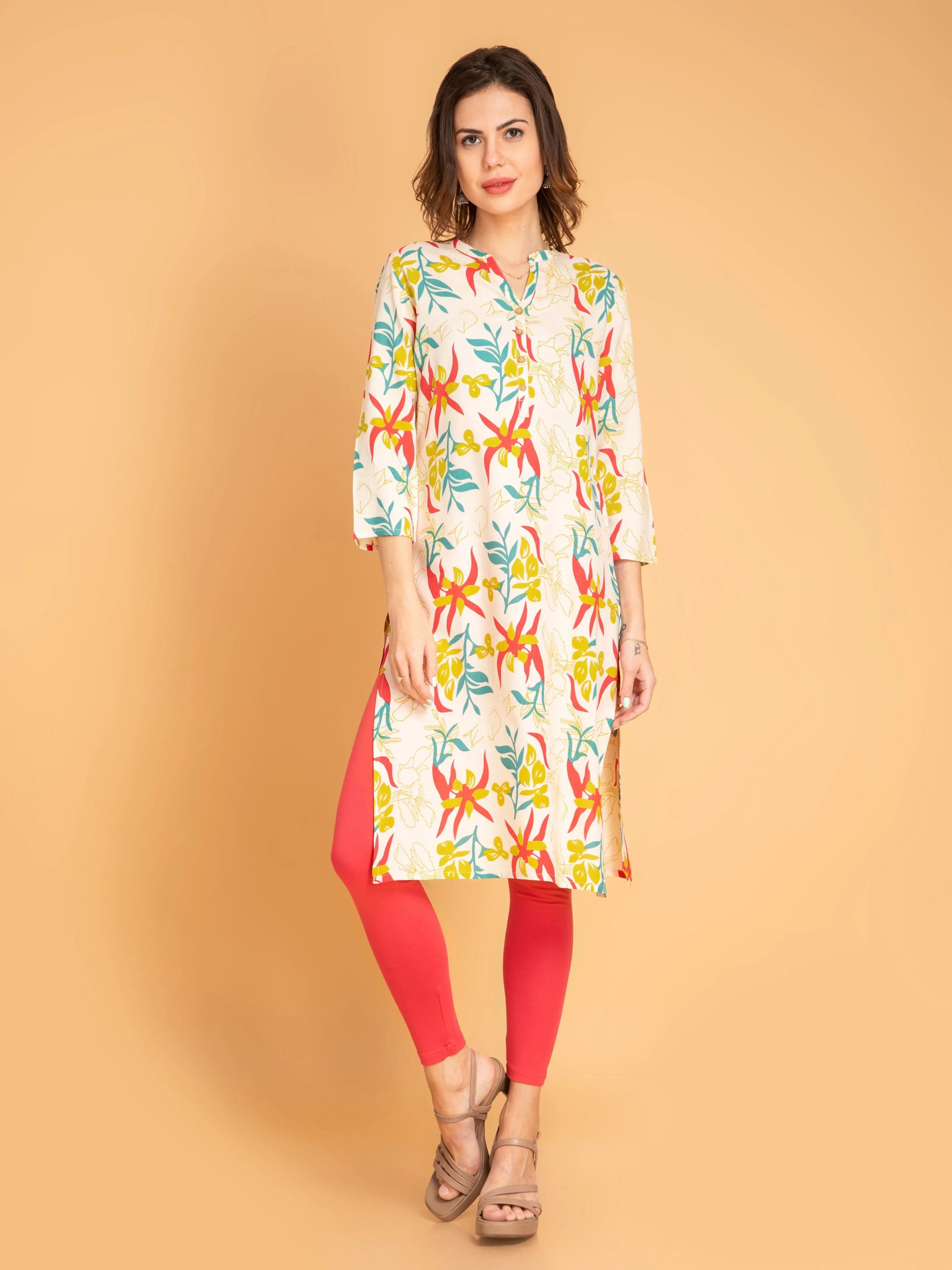 RAYON DAILY WEAR CONTEMPORARY PRINTED LONG KURTA