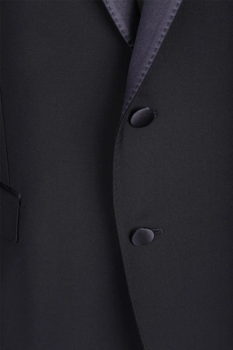 Silk-Trimmed Wool Blend Tuxedo Suit