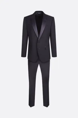 Silk-Trimmed Wool Blend Tuxedo Suit