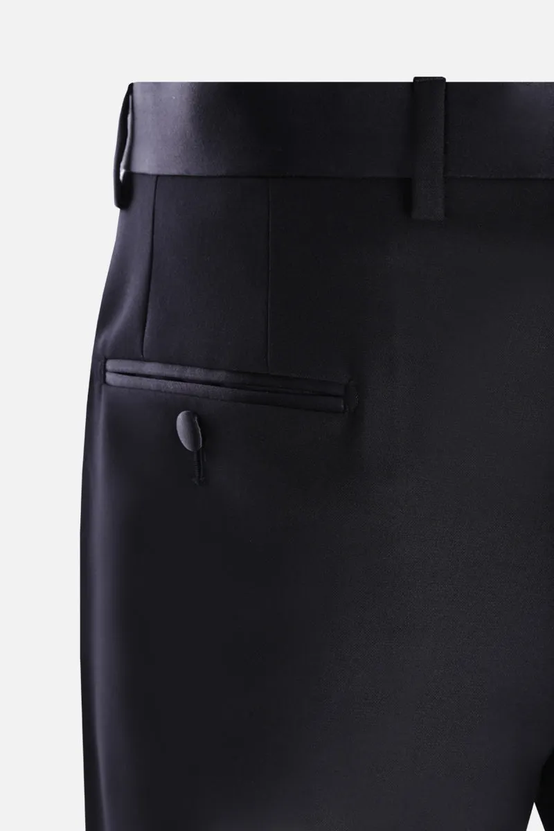 Silk-Trimmed Wool Blend Tuxedo Suit
