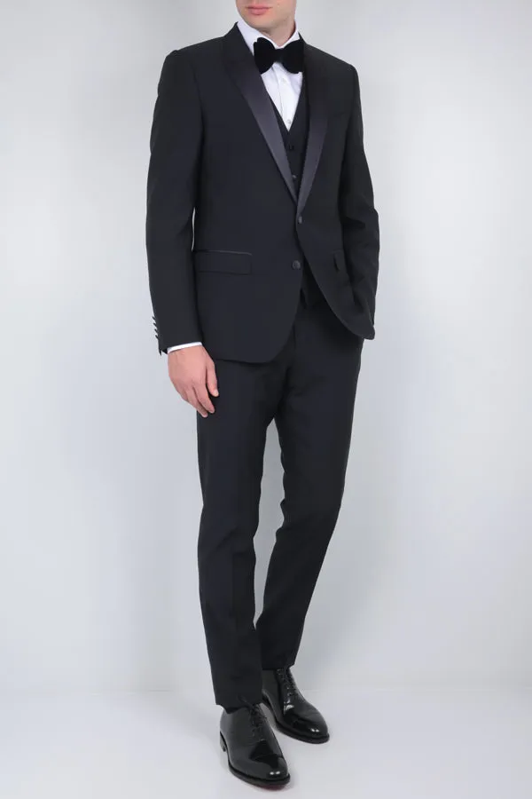 Silk-Trimmed Wool Blend Tuxedo Suit