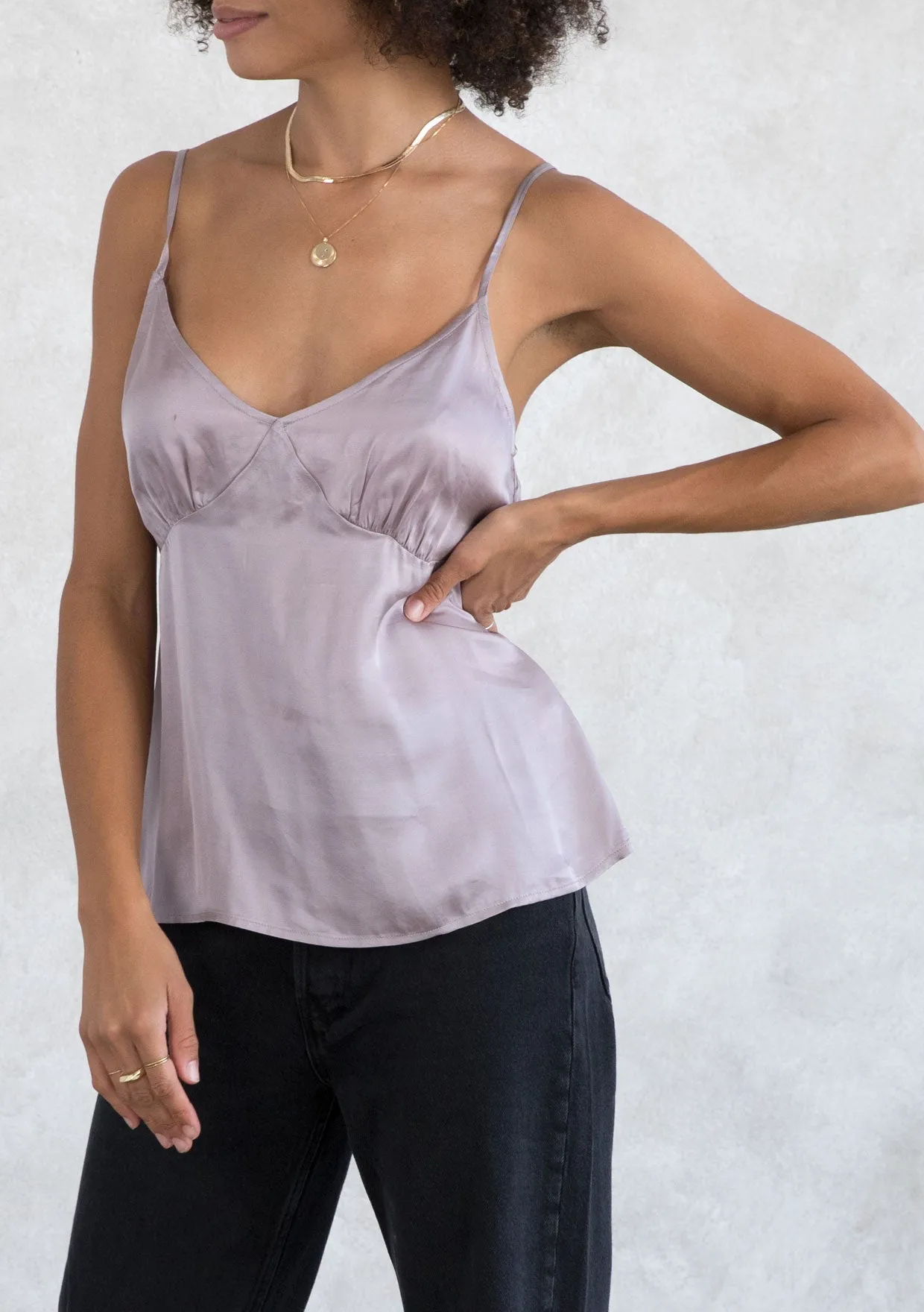 Silky Strappy Open Back Dressy Camisole Tank Top