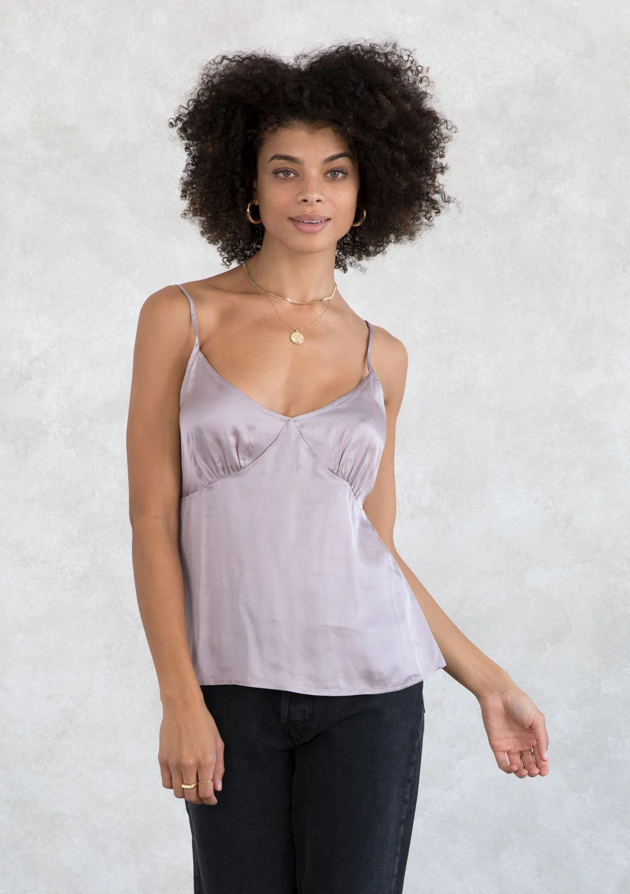 Silky Strappy Open Back Dressy Camisole Tank Top