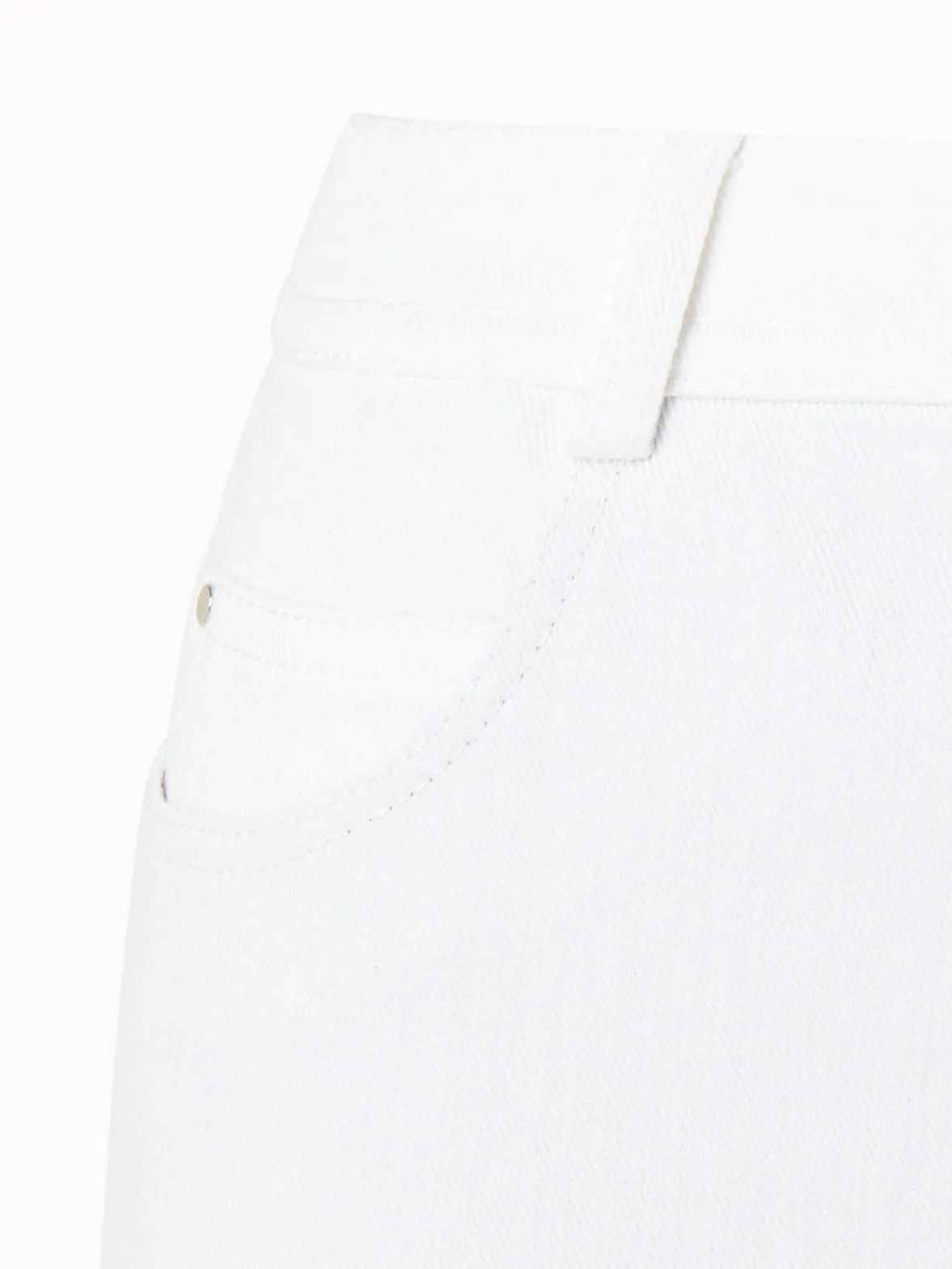 Slim Straight Cotton Denim Stretch Pants