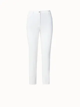 Slim Straight Cotton Denim Stretch Pants