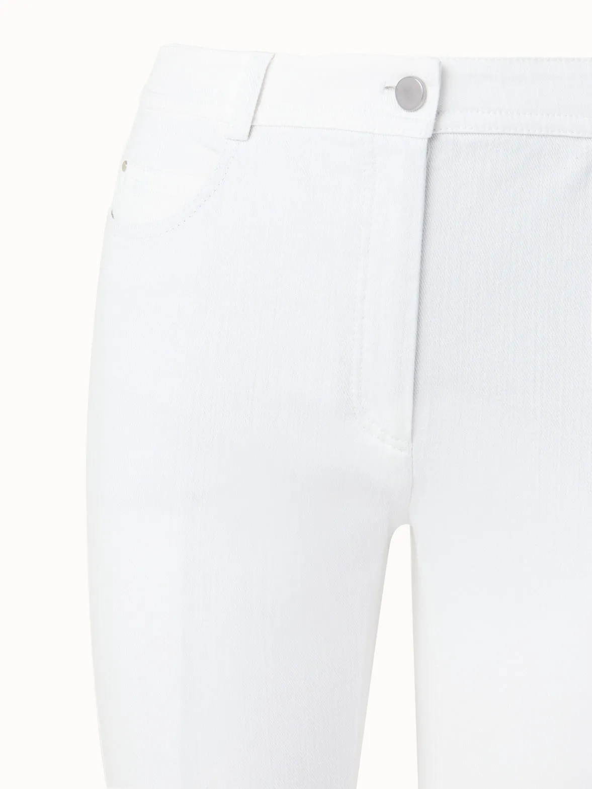 Slim Straight Cotton Denim Stretch Pants